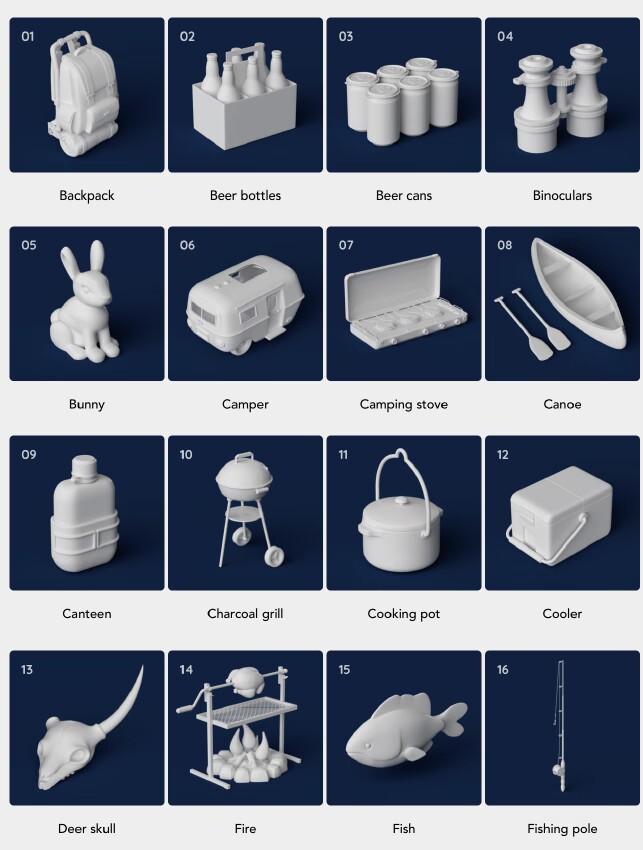 180个可爱卡通创意C4D三维模型-cg男孩