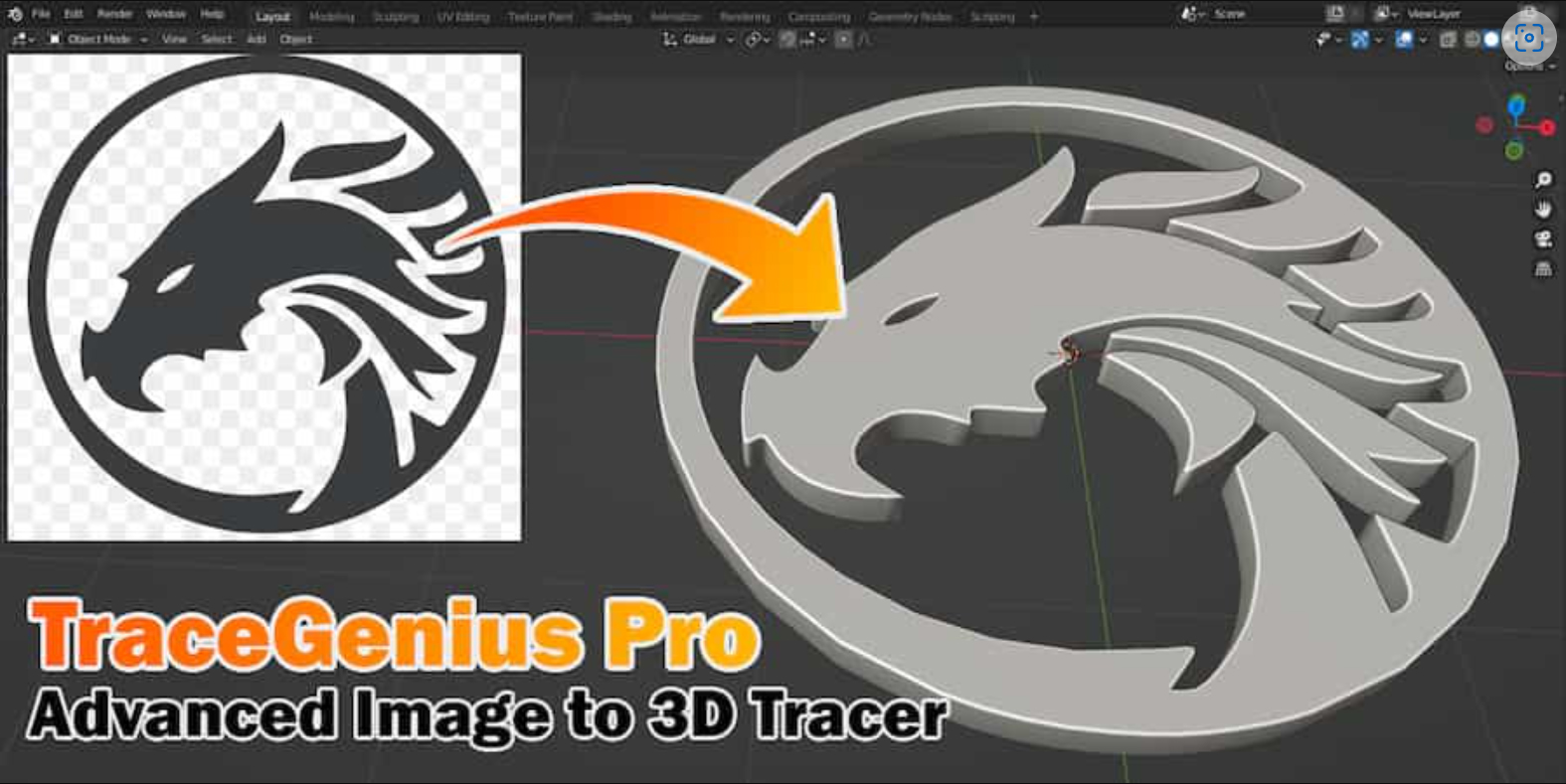 blender图片转3D模型插件！TraceGenius Pro是一款令人惊叹的Blender插件-cg男孩